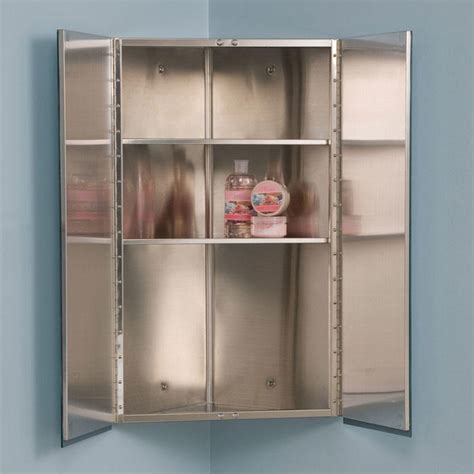 stainless steel corner medicine cabinet|stainless steel medicine cabinet recessed.